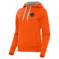 Women's Antigua  Orange Houston Dash Victory Full-Zip Hoodie