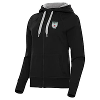 Women's Antigua  Black Chicago Red Stars Victory Full-Zip Hoodie