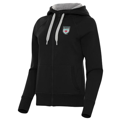 Women's Antigua  Black Chicago Red Stars Victory Full-Zip Hoodie