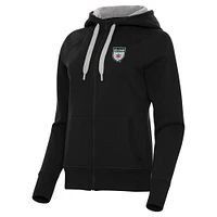 Women's Antigua  Black Chicago Red Stars Victory Full-Zip Hoodie