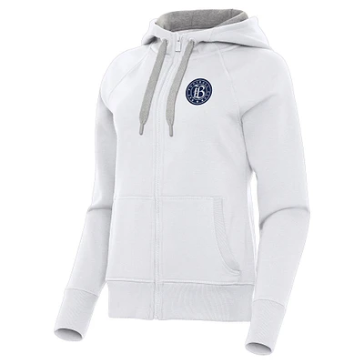 Women's Antigua  White Bay FC Victory Full-Zip Hoodie