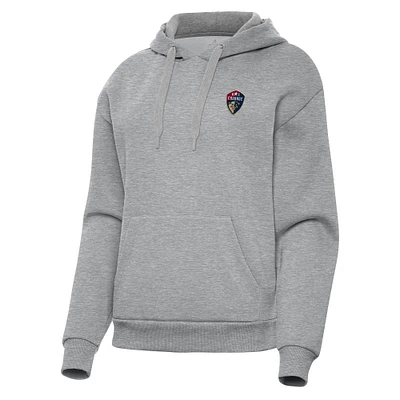 Women's Antigua Heather Gray Angel City FC Victory Pullover Hoodie
