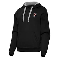 Women's Antigua Black Angel City FC Victory Pullover Hoodie