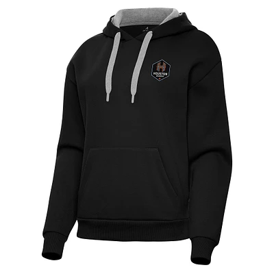 Women's Antigua Black Houston Dash Victory Pullover Hoodie
