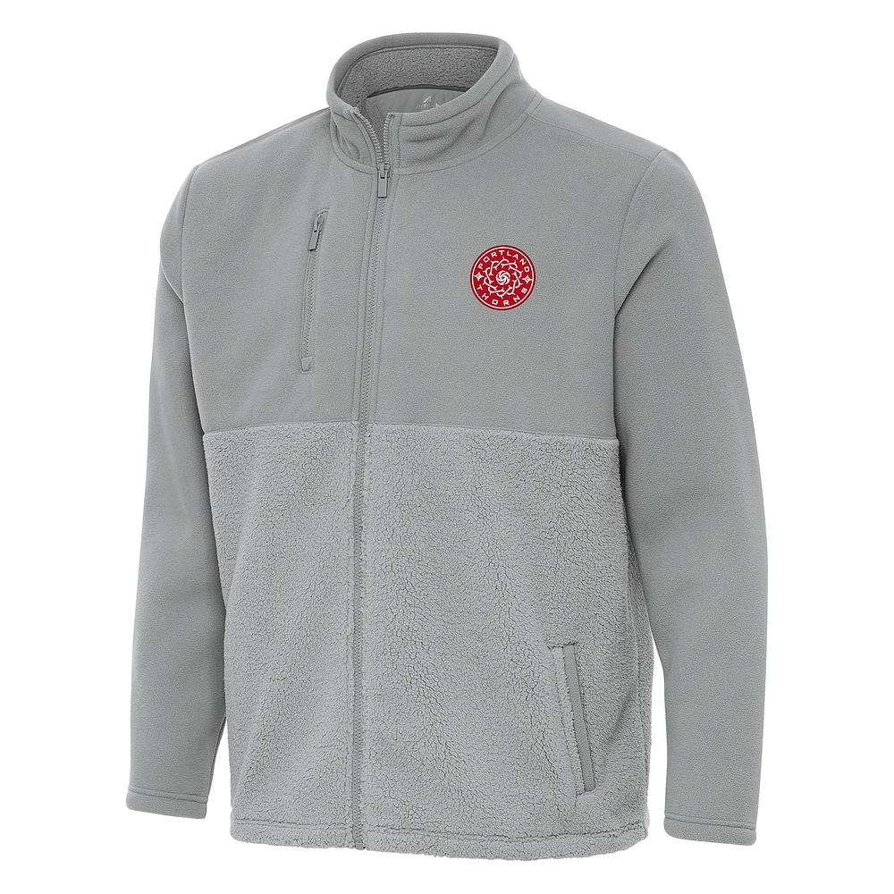 Men's Antigua Gray Portland Thorns FC Daily Fused Full-Zip Jacket