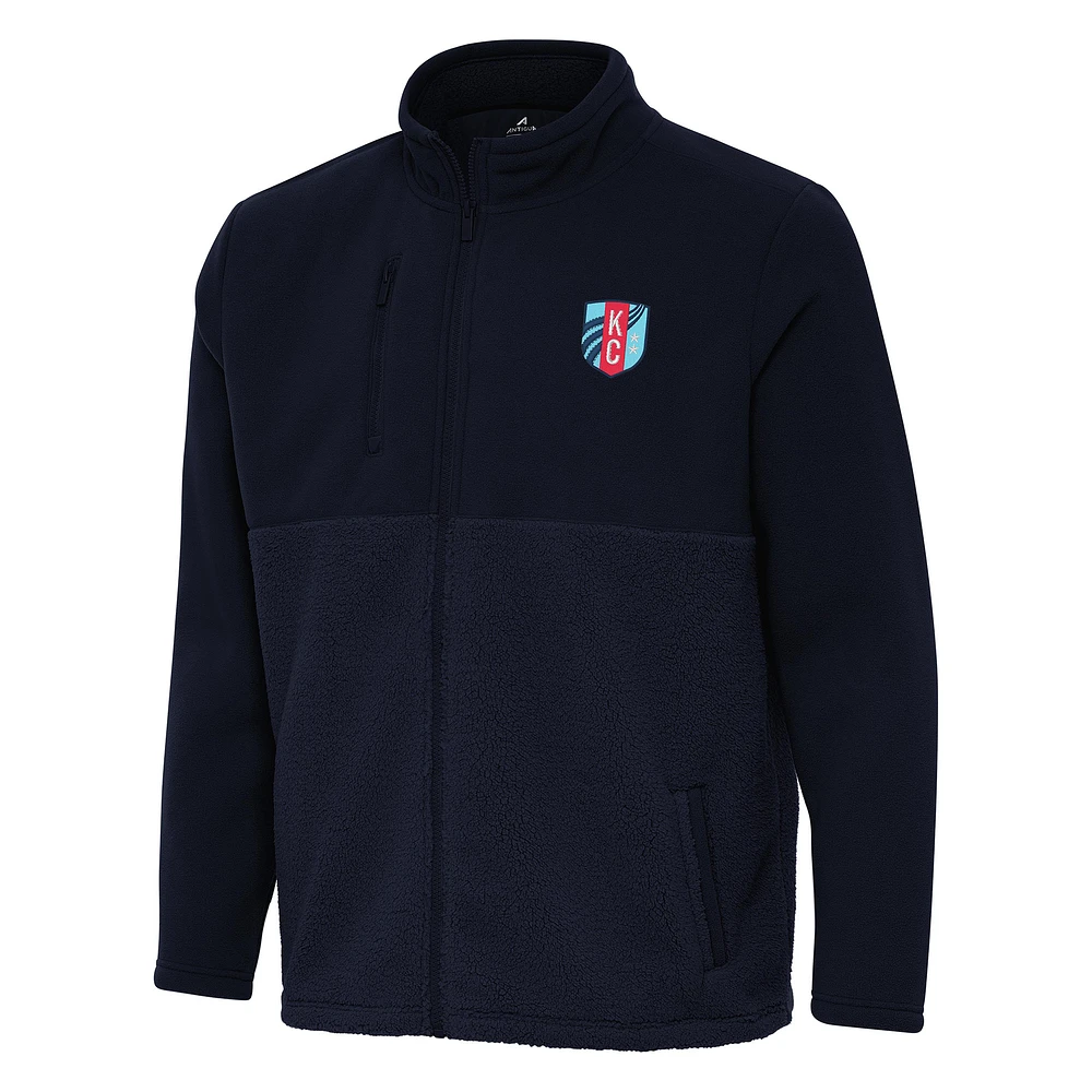 Men's Antigua Navy Kansas City Current Daily Fused Full-Zip Jacket