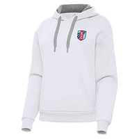Women's Antigua White Kansas City Current Victory Pullover Hoodie