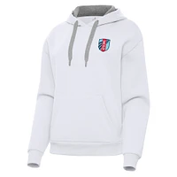 Women's Antigua White Kansas City Current Victory Pullover Hoodie