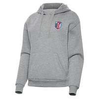 Women's Antigua Heather Gray Kansas City Current Victory Pullover Hoodie