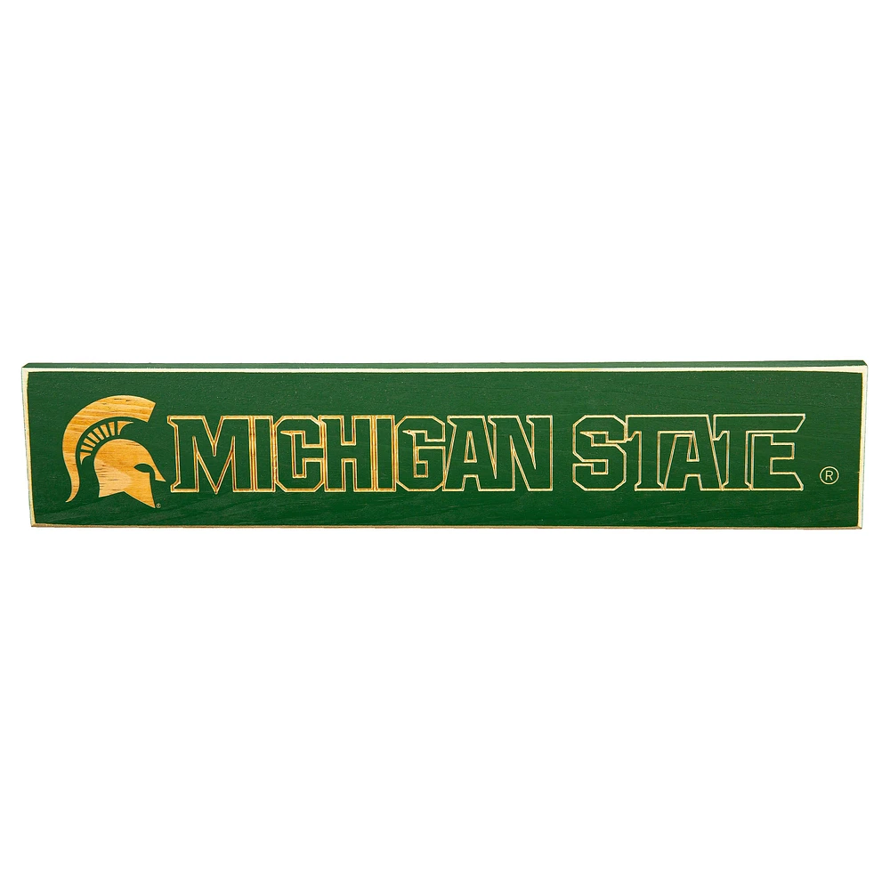 Michigan State Spartans 18" x 3.5" Engraved Wood Sign