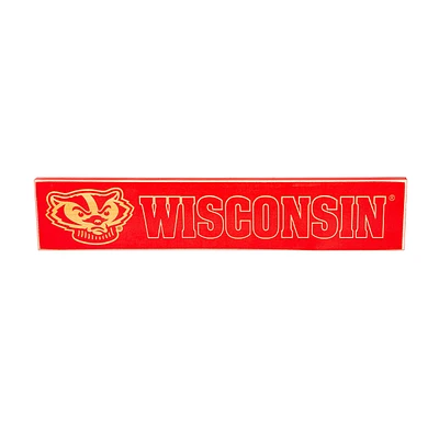 Wisconsin Badgers 18" x 3.5" Engraved Wood Sign