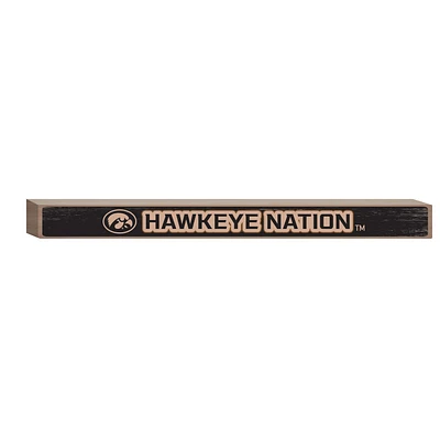 Iowa Hawkeyes 18" x 1.5" Engraved Wood Sign