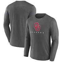 Men's Fanatics Charcoal Oklahoma Sooners Defender Long Sleeve T-Shirt