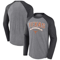 Men's Fanatics Gray Texas Longhorns Banner Year Tri-Blend Raglan Long Sleeve T-Shirt