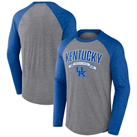 Men's Fanatics Gray Kentucky Wildcats Banner Year Tri-Blend Raglan Long Sleeve T-Shirt