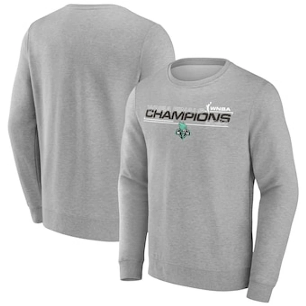 Unisex Fanatics Heather Gray New York Liberty 2024 WNBA Finals Champions Pullover Sweatshirt