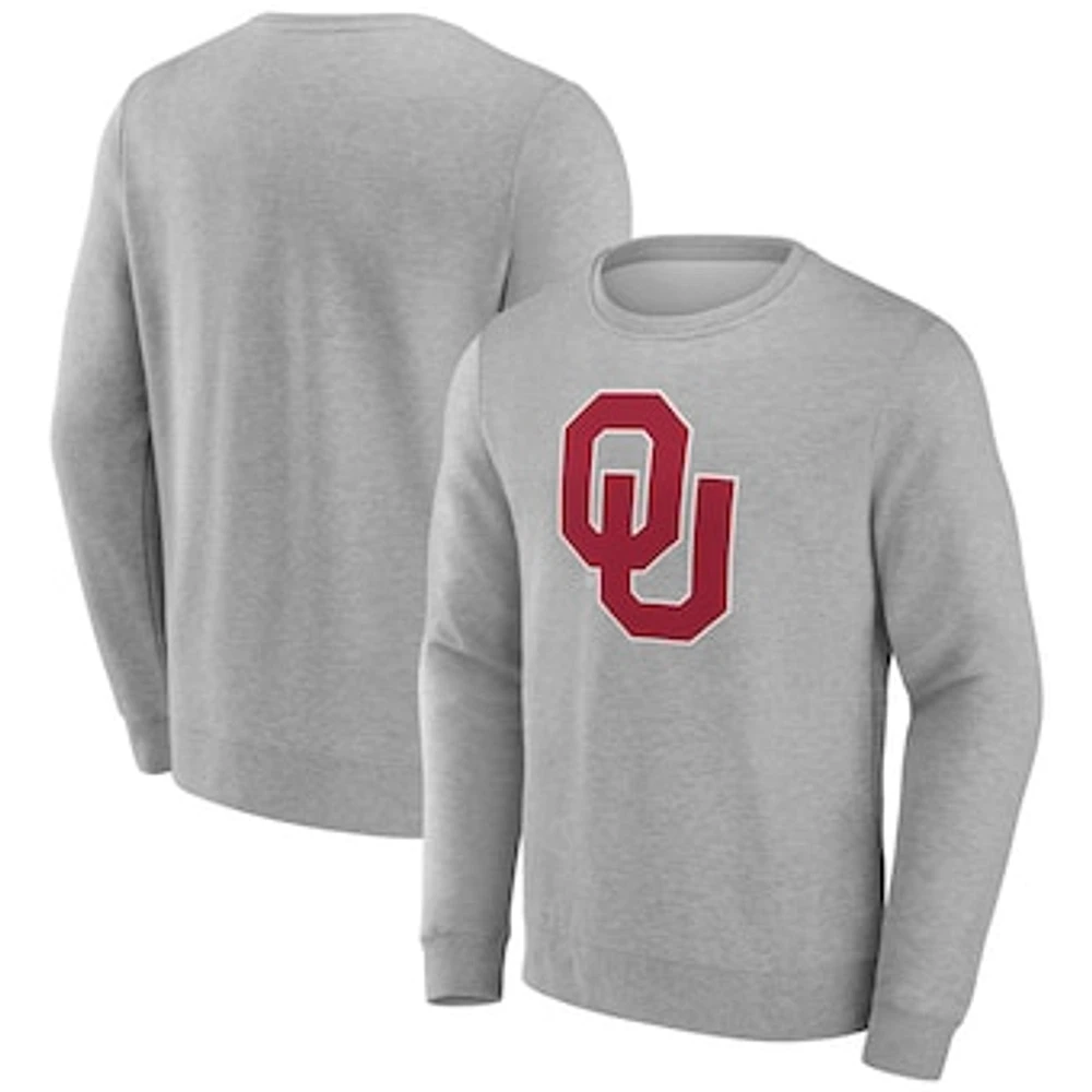 Men's Fanatics Gray Oklahoma Sooners Fleece Pullover Sweatshirt