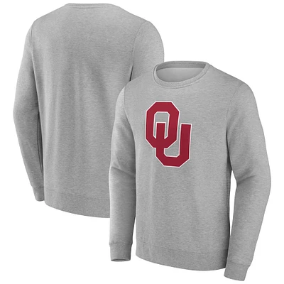 Men's Fanatics Gray Oklahoma Sooners Fleece Pullover Sweatshirt