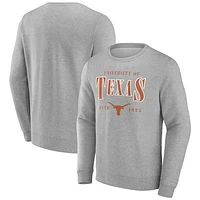 Men's Fanatics Gray Texas Longhorns True Classics Act Fast Fleece Pullover Sweatshirt