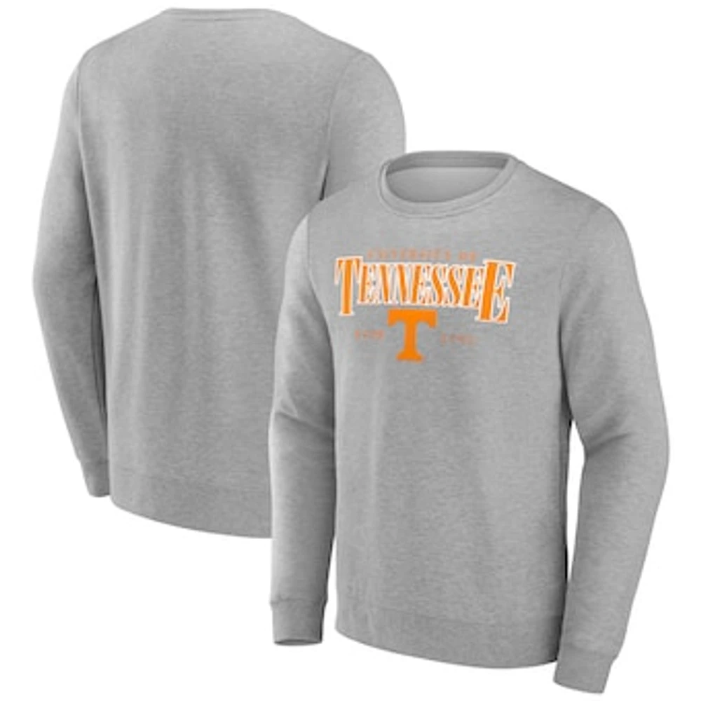 Men's Fanatics Gray Tennessee Volunteers True Classics Act Fast Fleece Pullover Sweatshirt