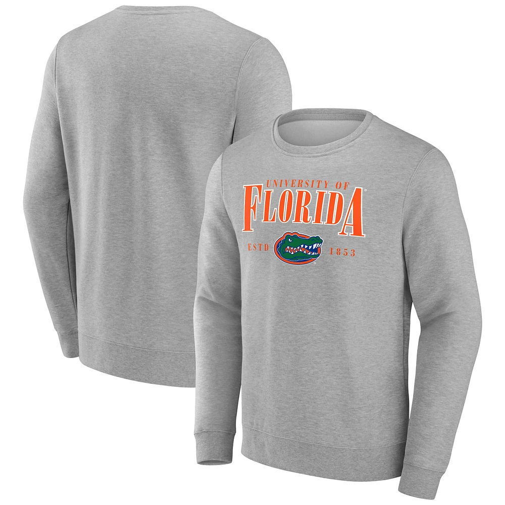 Men's Fanatics Gray Florida Gators True Classics Act Fast Fleece Pullover Sweatshirt