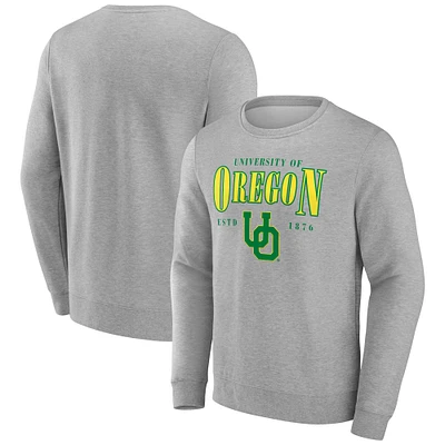 Men's Fanatics Gray Oregon Ducks True Classics Act Fast Fleece Pullover Sweatshirt