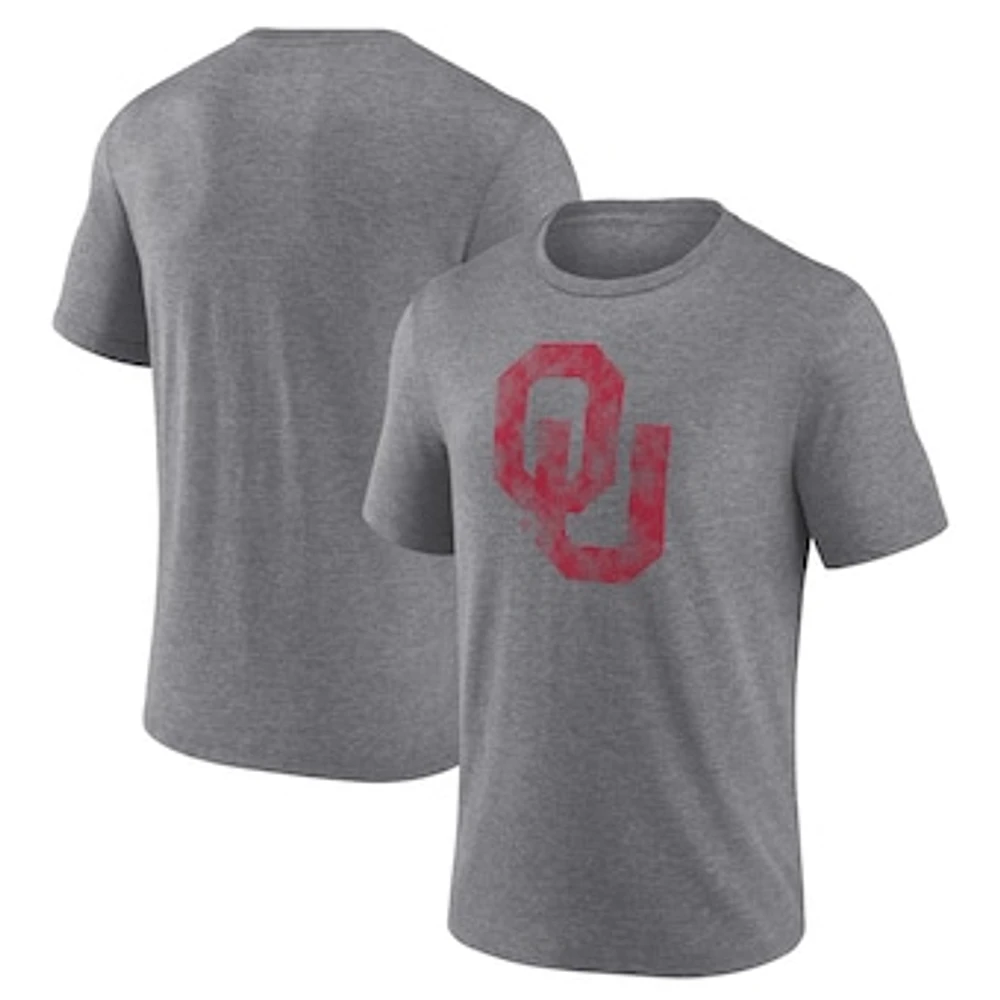 Men's Fanatics Gray Oklahoma Sooners Classical Primary Logo Tri-Blend T-Shirt