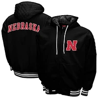 Men's Franchise Club Black Nebraska Huskers Grind Full-Zip Hoodie Jacket