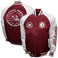 Men's Franchise Club Crimson Alabama Tide Satin Full-Snap Jacket