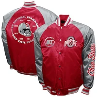 Men's Franchise Club Scarlet Ohio State Buckeyes Satin Full-Snap Jacket