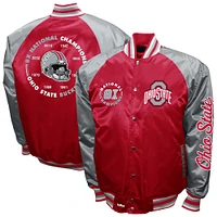 Men's Franchise Club Scarlet Ohio State Buckeyes Satin Full-Snap Jacket