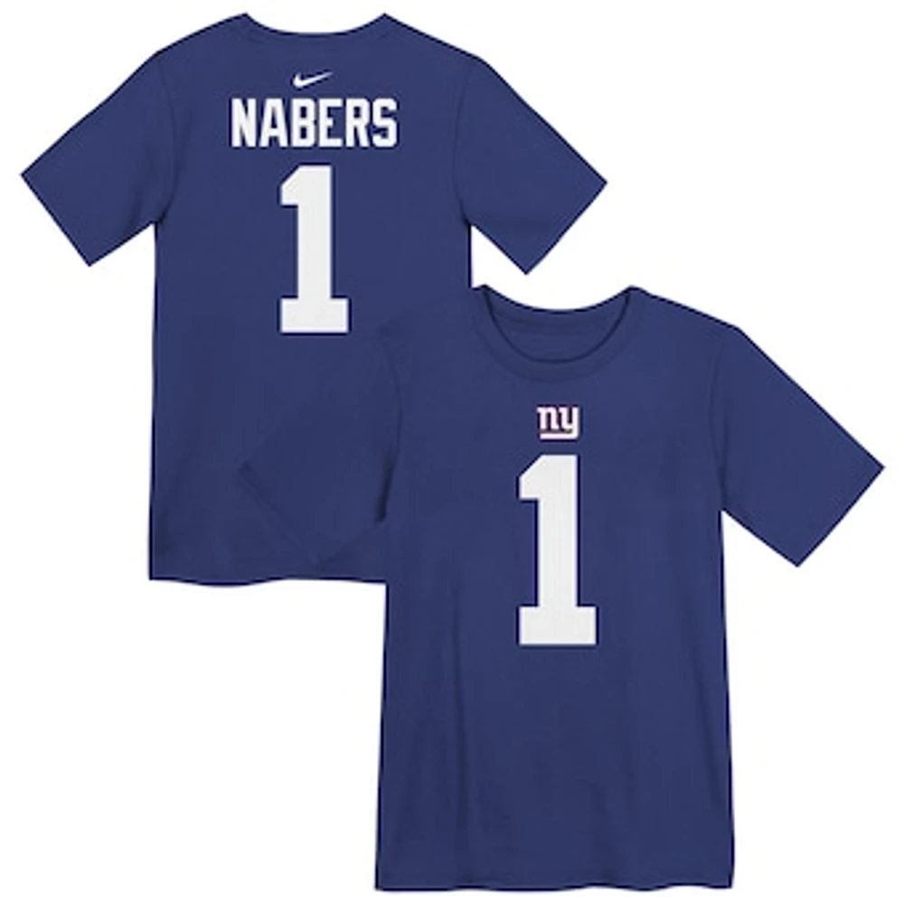 Preschool Nike Malik Nabers Royal New York Giants Name & Number T-Shirt