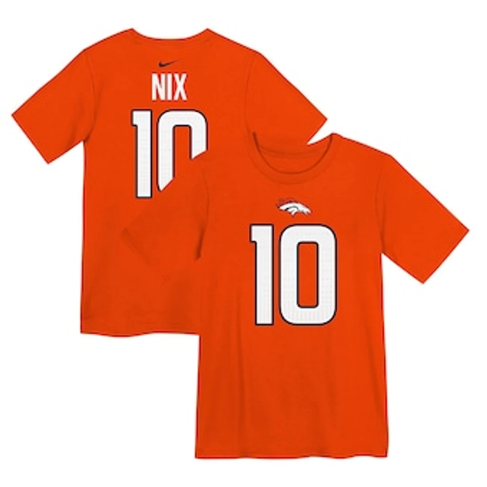 Preschool Nike Bo Nix Orange Denver Broncos Player Name & Number T-Shirt