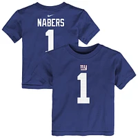 Toddler Nike Malik Nabers Royal New York Giants Name & Number T-Shirt