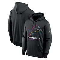 Men's Nike Black Detroit Lions 2024 NFL Crucial Catch Performance Pullover Hoodie