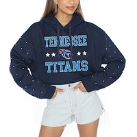 Women's Gameday Couture Navy Tennessee Titans Like A Star Scrunch Waist Pullover Hoodie