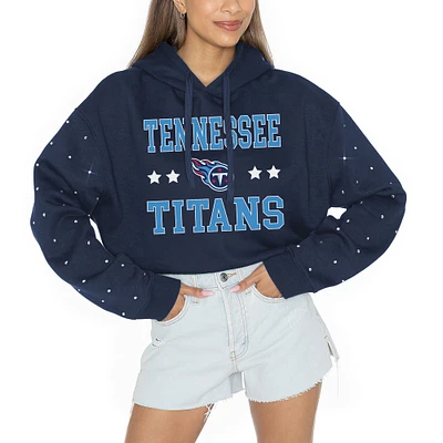 Women's Gameday Couture Navy Tennessee Titans Like A Star Scrunch Waist Pullover Hoodie