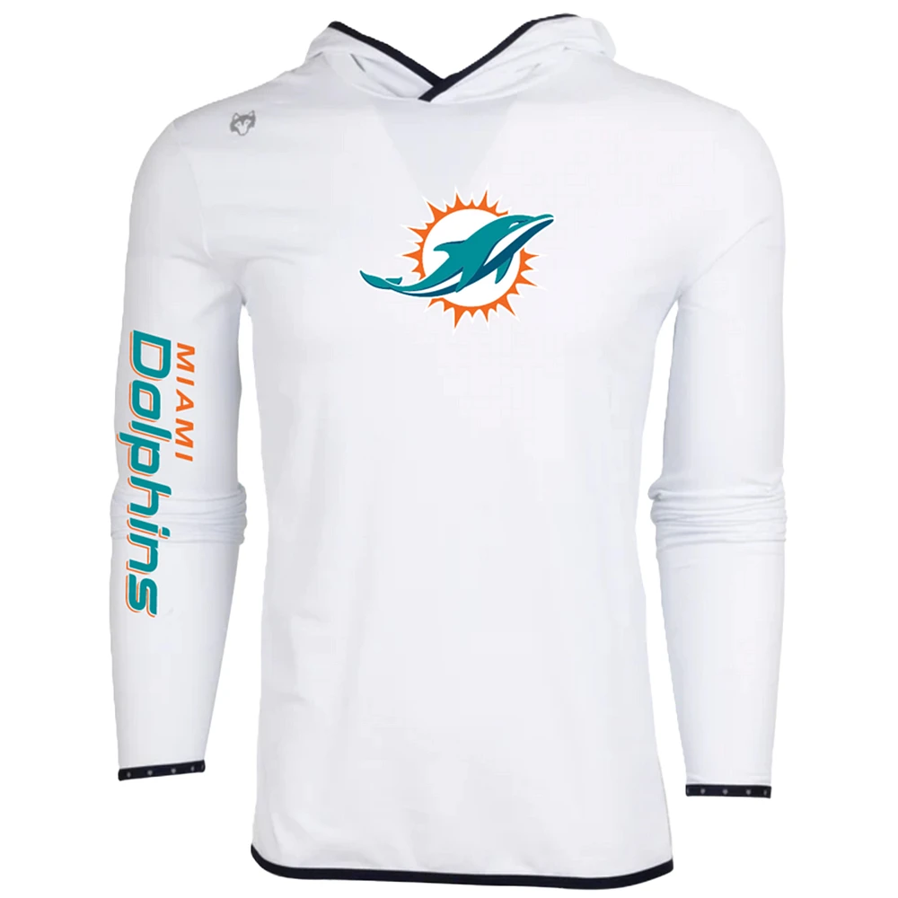 Men's Greyson Clothiers White Miami Dolphins Colorado Long Sleeve Hoodie T-Shirt