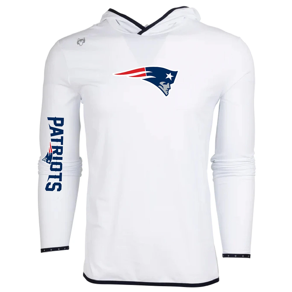 Men's Greyson Clothiers White New England Patriots Colorado Long Sleeve Hoodie T-Shirt