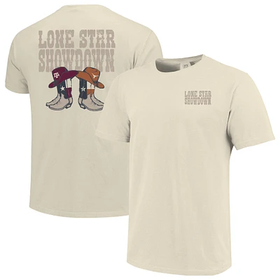 Unisex Natural Texas A&M Aggies vs. Longhorns 2024 Lone Star Showdown Boot Comfort Colors T-Shirt