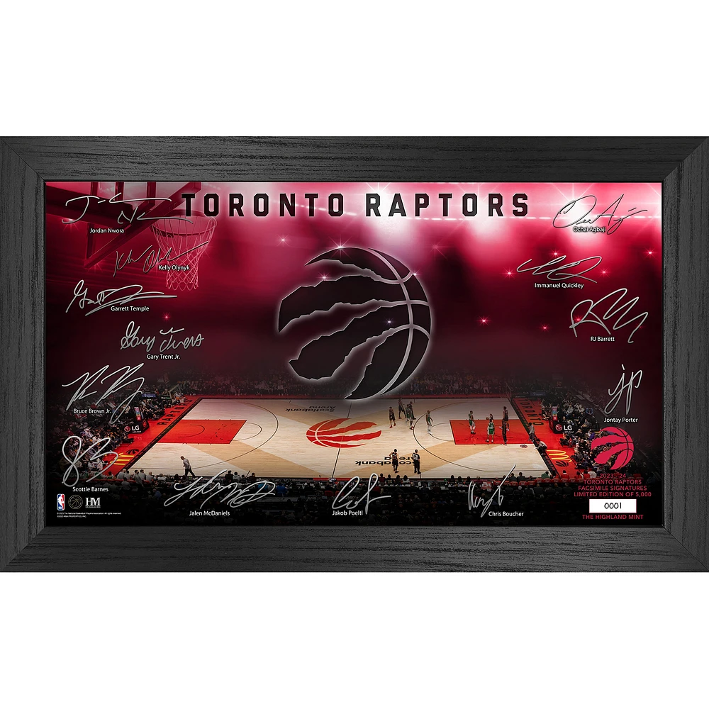 Highland Mint Toronto Raptors 12" x 20" Framed 2023/24 Signature Court Photo