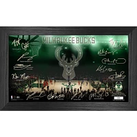 Highland Mint Milwaukee Bucks 12" x 20" Framed 2023/24 Signature Court Photo