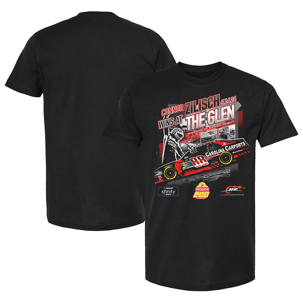 Men's JR Motorsports Official Team Apparel Black Connor Zilisch 2024 Xfinity Series Race Winner T-Shirt