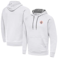 Men's Antigua White Connecticut Sun Victory Pullover Hoodie