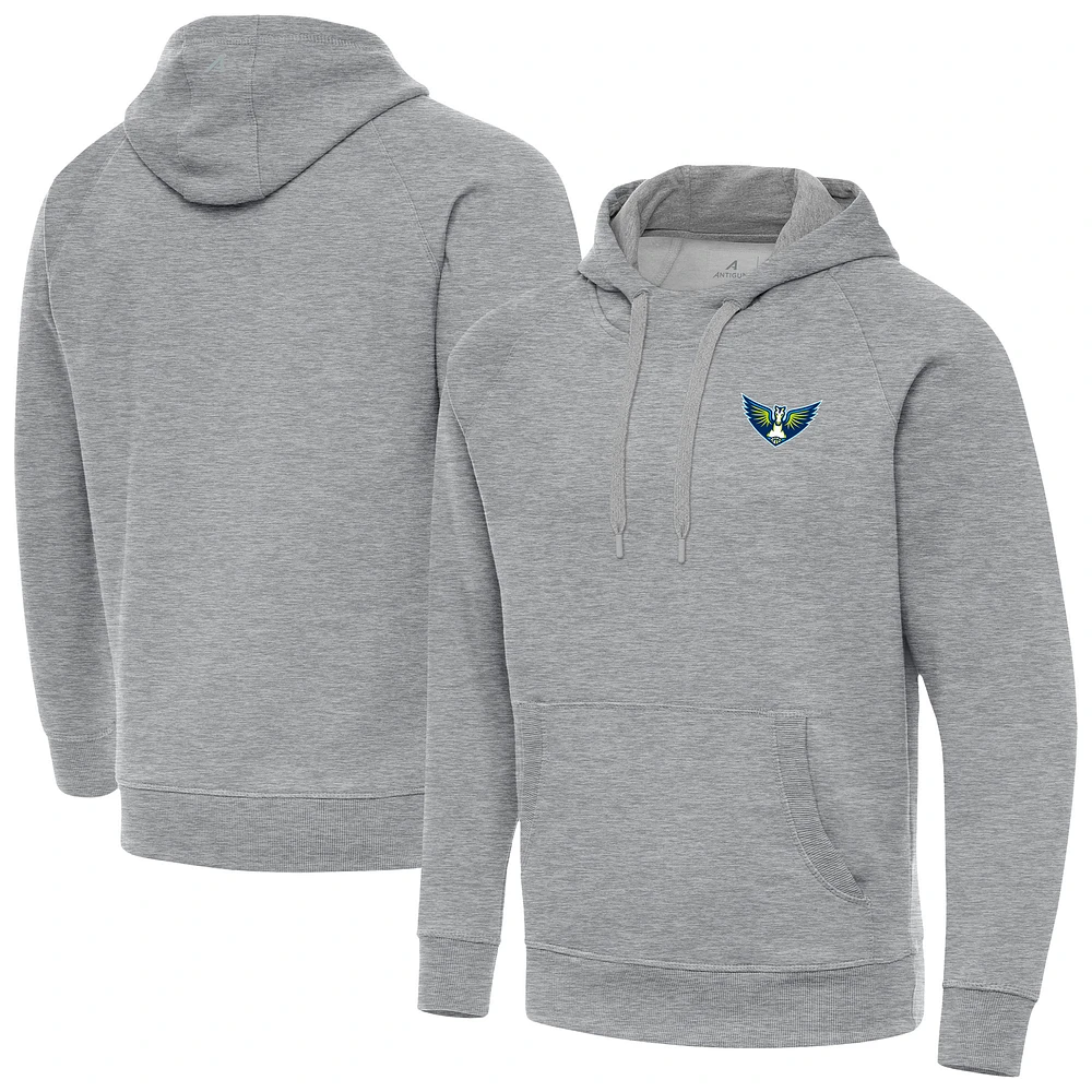 Men's Antigua Heather Gray Dallas Wings Victory Pullover Hoodie
