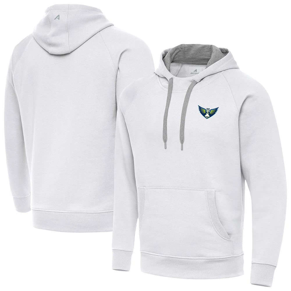 Men's Antigua White Dallas Wings Victory Pullover Hoodie