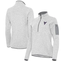 Women's Antigua Heather Gray Golden State Valkyries Fortune Half-Zip Pullover Jacket