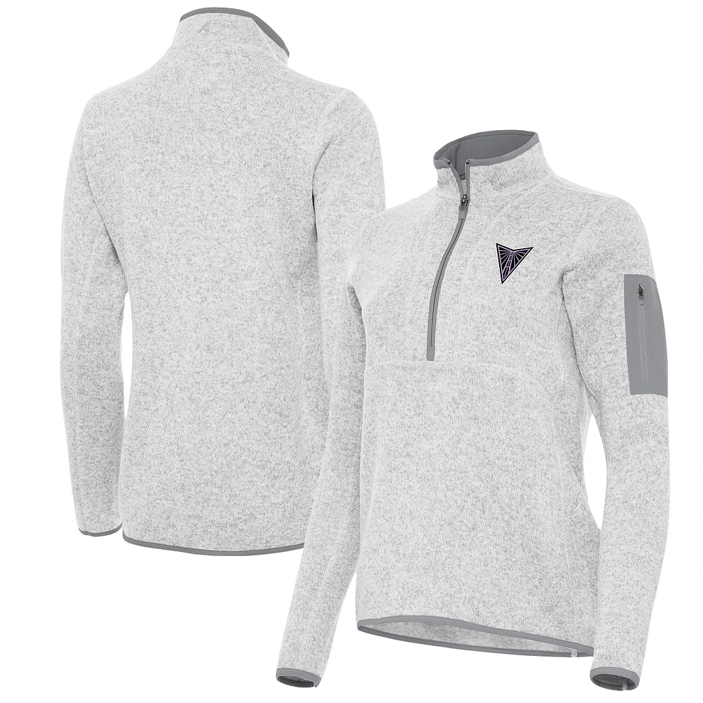 Women's Antigua Heather Gray Golden State Valkyries Fortune Half-Zip Pullover Jacket