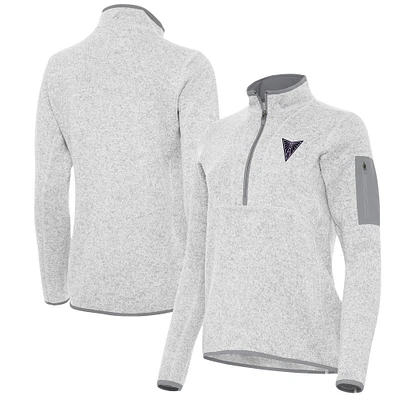 Women's Antigua Heather Gray Golden State Valkyries Fortune Half-Zip Pullover Jacket