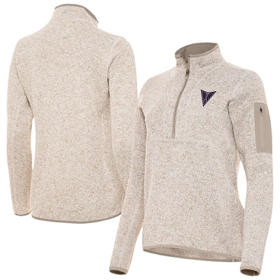 Women's Antigua Oatmeal Golden State Valkyries Fortune Half-Zip Pullover Jacket